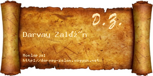 Darvay Zalán névjegykártya